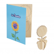 Niestandardowa pocztówka z puzzlami, kwiat - biały