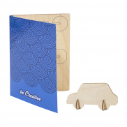 Niestandardowa pocztówka z puzzlami, samochód - biały