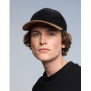 Czapka z daszkiem zamszowa Corduroy Classic - black/caramel