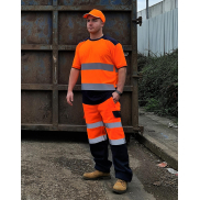 Dwukolorowa koszulka Hi-Vis - fluo yellow/navy