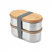 Lunchbox, pudełko śniadaniowe Black+Blum Double Bento - grey