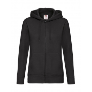 Damska bluza z kapturem na zamek - black