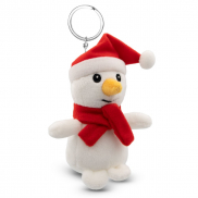 Pluszowy bałwanek, brelok | Anatols - biało-czerwony