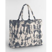 Płócienna torba tote tie dye - sand black tie dye