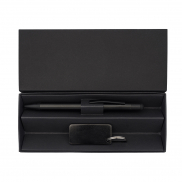 Zestaw upominkowy długopis i brelok Couple, czarny