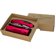 Zestaw latarka i scyzoryk DOVER - czerwony