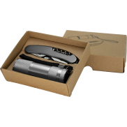 Zestaw latarka i scyzoryk DOVER - szary