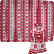 Koc ze świątecznym wzorem DEBRECEN 200g/m² - czerwony