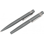 Zestaw piśmienny długopis i pióro kulkowe soft touch PORTO VEHLO MoLu - ciemnoszary