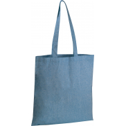 Torba bawełniana z długimi uszami z recyklingu 140 g/m2 CHELMSFORD - niebieski