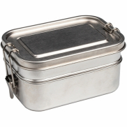 Lunch box dwupoziomowy PORTO ALEGRE 700 ml i 450 ml - szary