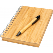 Notes A5 w linie z papieru z recyklingu z długopisem PISA - beżowy