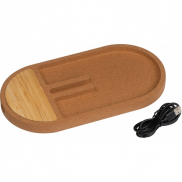 Organizer na biurko z ładowarką indukcyjną LANCASTER - beżowy