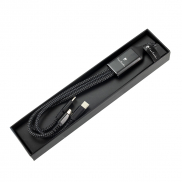 Kabel do ładowania 3w1 z podświetlanym logo Pierre Cardin - czarny