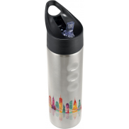 Sportowa butelka ze stali nierdzewnej Trixie, szary