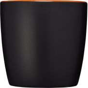 Kubek ceramiczny Riviera, czarny, pomarańczowy