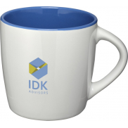 Kubek ceramiczny Aztec, biały, niebieski