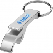 Brelok aluminiowy Tao z otwieraczem do butelek i puszek, szary