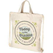 Plecak Pheebs z bawełnianym sznurkiem ściągającym z recyklingu o gramaturze 210 g/m², piasek pustyni