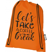 Plecak Oriole ze sznurkiem ściągającym z recyklowanego plastiku PET, pomarańczowy