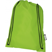 Plecak Oriole ze sznurkiem ściągającym z recyklowanego plastiku PET, zielony