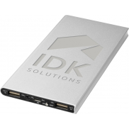 Aluminiowy powerbank Plate 8000 mAh, szary