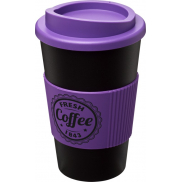 Kubek termiczny z serii Americano® o pojemności 350 ml z uchwytem, czarny, fioletowy