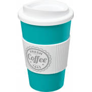 Kubek termiczny z serii Americano® o pojemności 350 ml z uchwytem, niebieski, biały