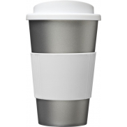 Kubek termiczny z serii Americano® o pojemności 350 ml z uchwytem, szary, biały