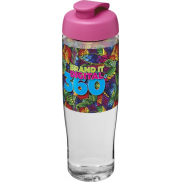 Bidon H2O Tempo® o pojemności 700 ml z wieczkiem zaciskowym, biały, różowy