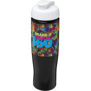 Bidon H2O Tempo® o pojemności 700 ml z wieczkiem zaciskowym, czarny, biały