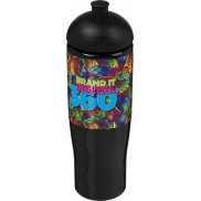 Bidon H2O Tempo® o pojemności 700 ml z wypukłym wieczkiem, czarny