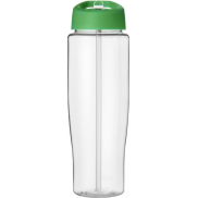 Bidon H2O Tempo® o pojemności 700 ml z wieczkiem z słomką, biały, zielony