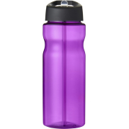 Bidon H2O Base® o pojemności 650 ml z wieczkiem z słomką, fioletowy, czarny