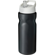 Bidon H2O Base® o pojemności 650 ml z wieczkiem z słomką, czarny, biały