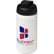 Bidon Baseline® Plus o pojemności 500 ml z wieczkiem zaciskowym, biały, czarny