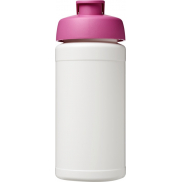 Bidon Baseline® Plus o pojemności 500 ml z wieczkiem zaciskowym, biały, różowy