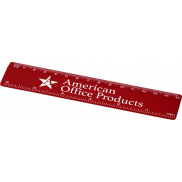 Linijka Renzo o długości 15 cm wykonana z tworzywa sztucznego, czerwony