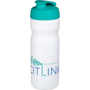 Bidon Baseline® Plus o pojemności 650 ml z otwieranym wieczkiem, biały, niebieski