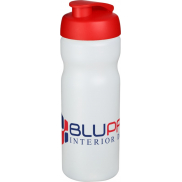 Bidon Baseline® Plus o pojemności 650 ml z otwieranym wieczkiem, biały, czerwony