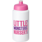 Bidon Baseline® Plus o pojemności 500 ml ze sportowym wieczkiem i uchwytem, biały, różowy