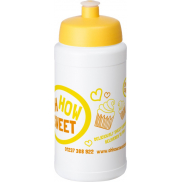 Bidon Baseline® Plus o pojemności 500 ml z wieczkiem sportowym, biały, żółty