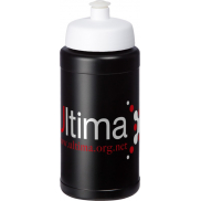 Bidon Baseline® Plus o pojemności 500 ml z wieczkiem sportowym, czarny, biały