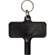 Klucz do odpowietrzania kaloryfera Largo wykonany z tworzywa sztucznego z brelokiem, czarny