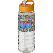 Bidon H2O Treble o pojemności 750 ml z wieczkiem z dzióbkiem, biały, pomarańczowy