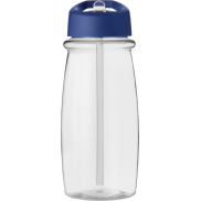 Bidon H2O Pulse o pojemności 600 ml z wieczkiem z dzióbkiem, biały, niebieski