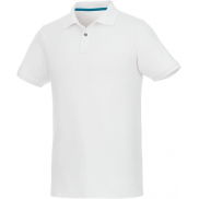 Beryl – męska koszulka polo z krótkim rękawem z bawełny organicznej i materiałów z recyklingu, s, biały