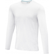 Męski T-shirt organiczny Ponoka z długim rękawem, xl, biały