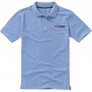 Męskie polo Calgary z krótkim rękawem, xl, niebieski