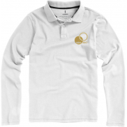 Męskie polo Oakville z długim rękawem, s, biały